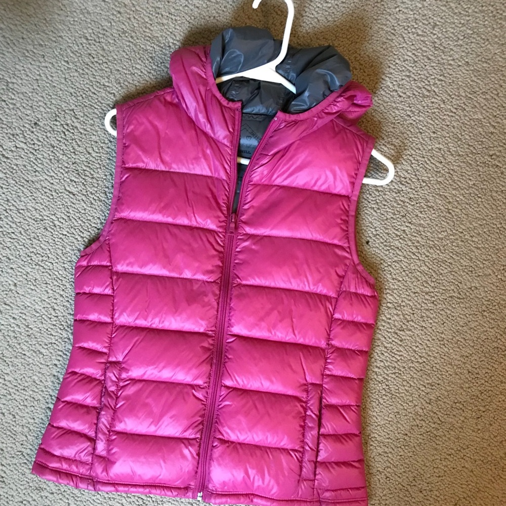 Pink puffy vest